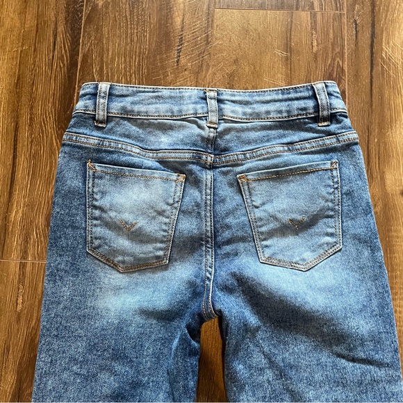 HUDSON High Rise Flare Jeans Size 12 Acid Wash Y2K Preppy Academia Grunge - Picture 4 of 5